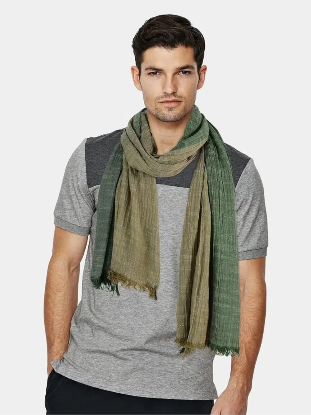 Color Block Summer Scarf for Men | Long Neck Wraps | Urban Style Gift Accessory